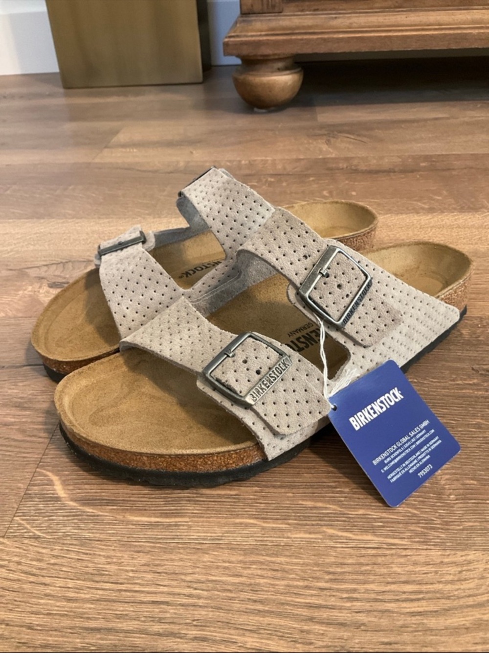 Men’s Birkenstock Arizona Emboss Stone Coin sandals, 43, US 10, NIB!